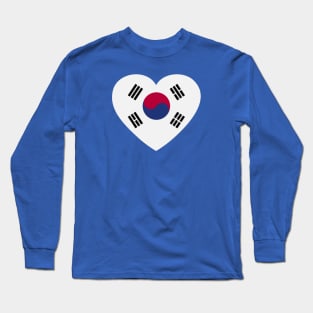 I Love South Korea // Heart-Shaped Korean Flag Long Sleeve T-Shirt